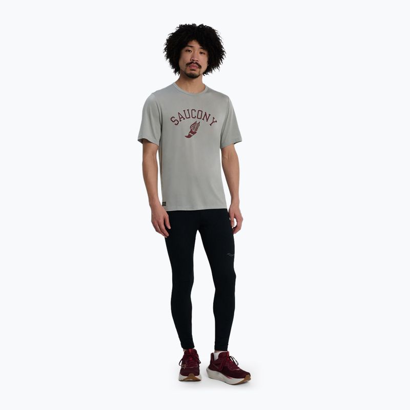 Férfi futó póló Saucony Stopwatch light grey heather 2