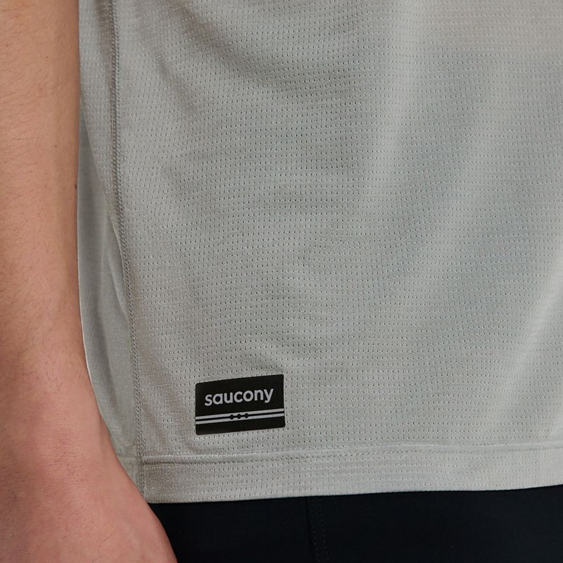 Férfi futó póló Saucony Stopwatch light grey heather 5