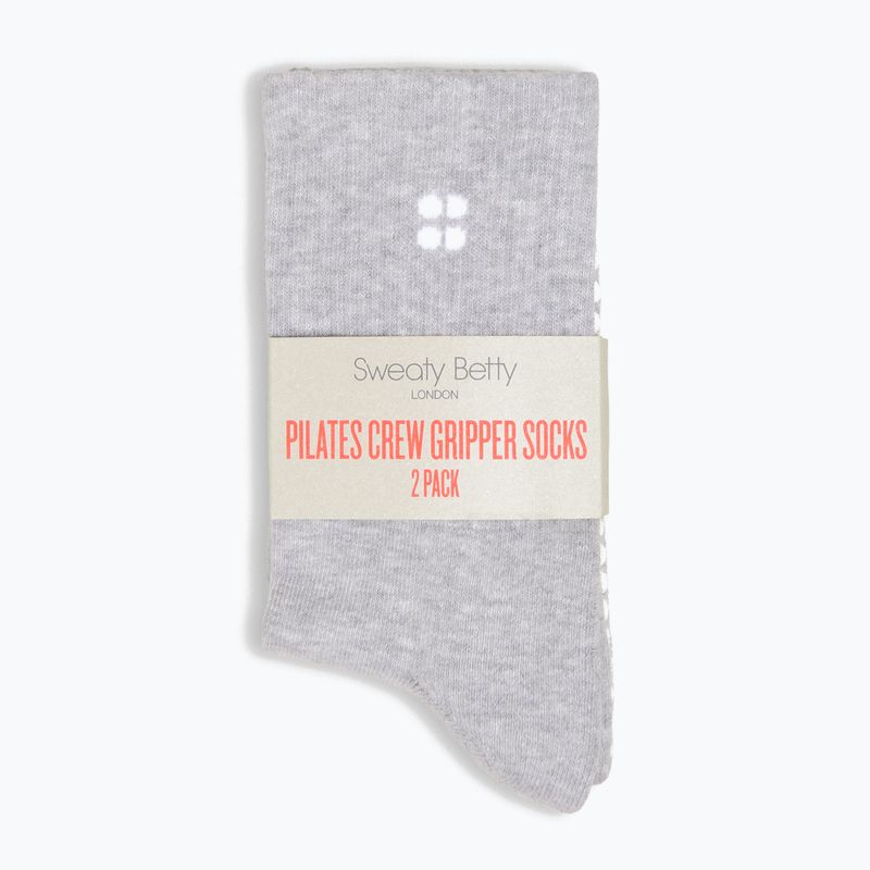 Női zokni Sweaty Betty Pilates Crew Gripper 2 pary light grey marl 2