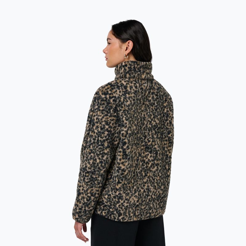 Női pulóver Sweaty Betty Plush Contrast Zip Up Fleece brown ink leopard print 3