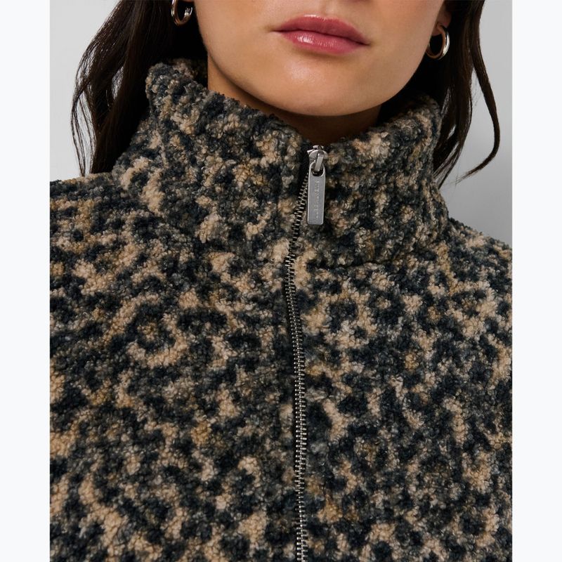 Női pulóver Sweaty Betty Plush Contrast Zip Up Fleece brown ink leopard print 5