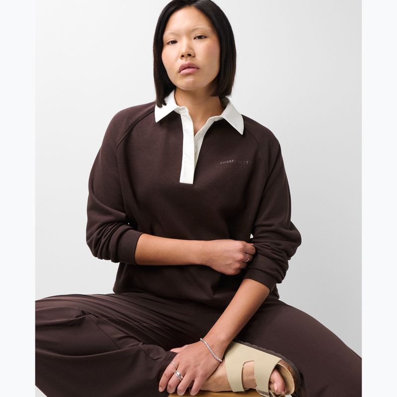 Női pulóver Sweaty Betty Revive Rugby espresso brown 4