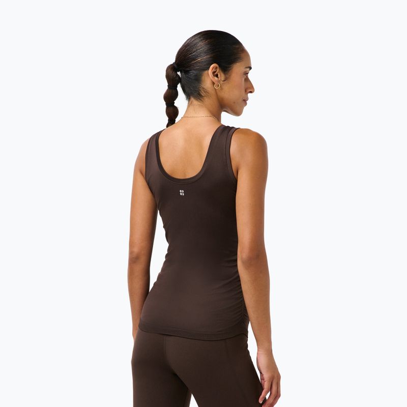 Női jóga póló Sweaty Betty Seamless Ruched Tank espresso brown 2