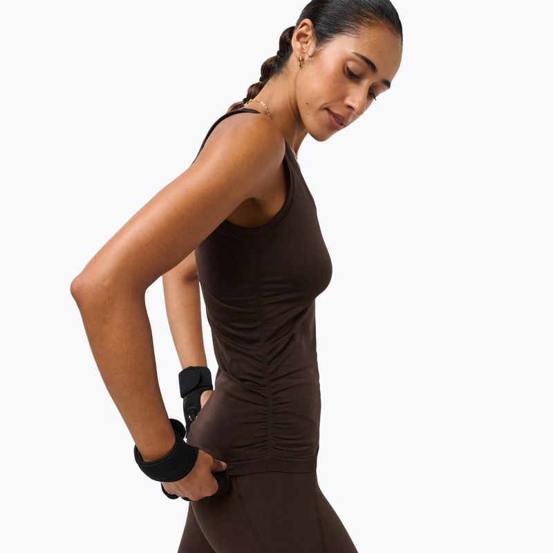Női jóga póló Sweaty Betty Seamless Ruched Tank espresso brown 4