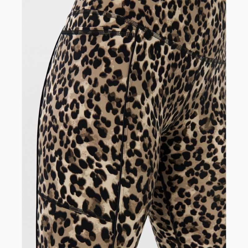 Női edzőleggingsek Sweaty Betty Power Piping Workout 7/8 brown ink leopard print 6