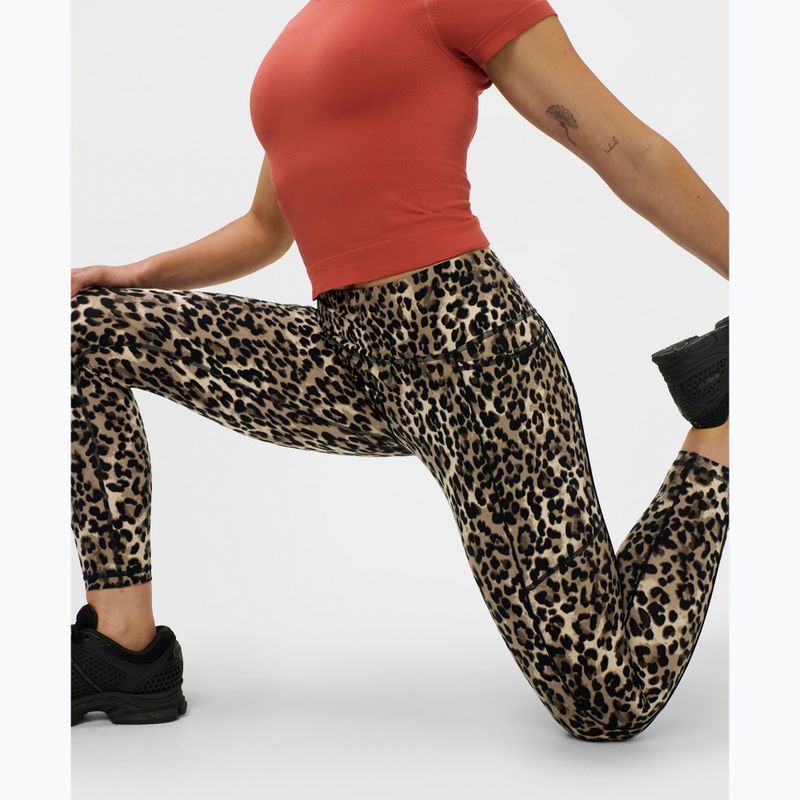 Női edzőleggingsek Sweaty Betty Power Piping Workout 7/8 brown ink leopard print 7