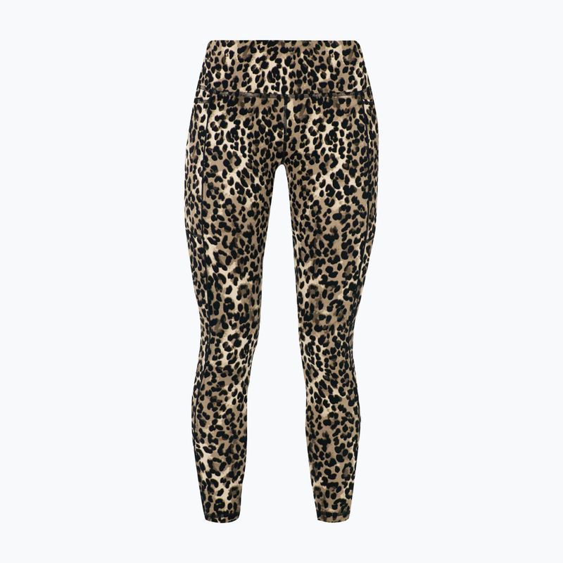 Női edzőleggingsek Sweaty Betty Power Piping Workout 7/8 brown ink leopard print 8