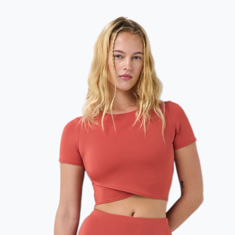 Női jóga póló Sweaty Betty All Day Wrap terrazzo red