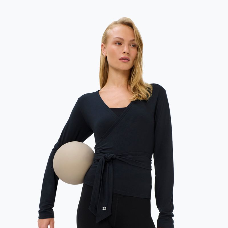 Női hosszú ujjú póló Sweaty Betty Soft Flow Studio Wear Your Way black