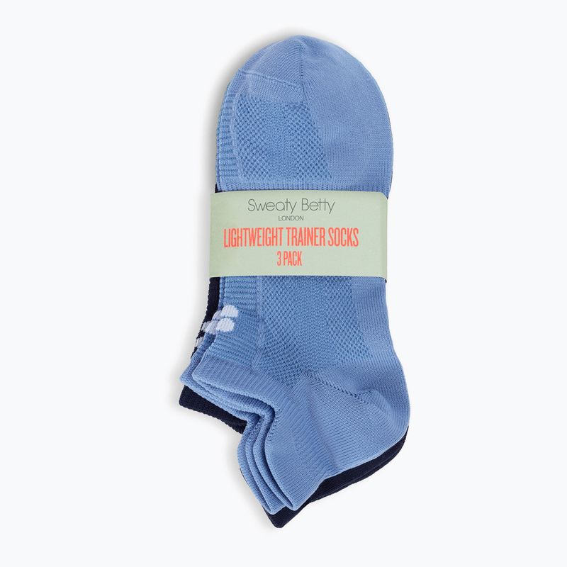 Női zokni Sweaty Betty Lightweight Trainer 3 pary fadedblue frenchnavy crea 2