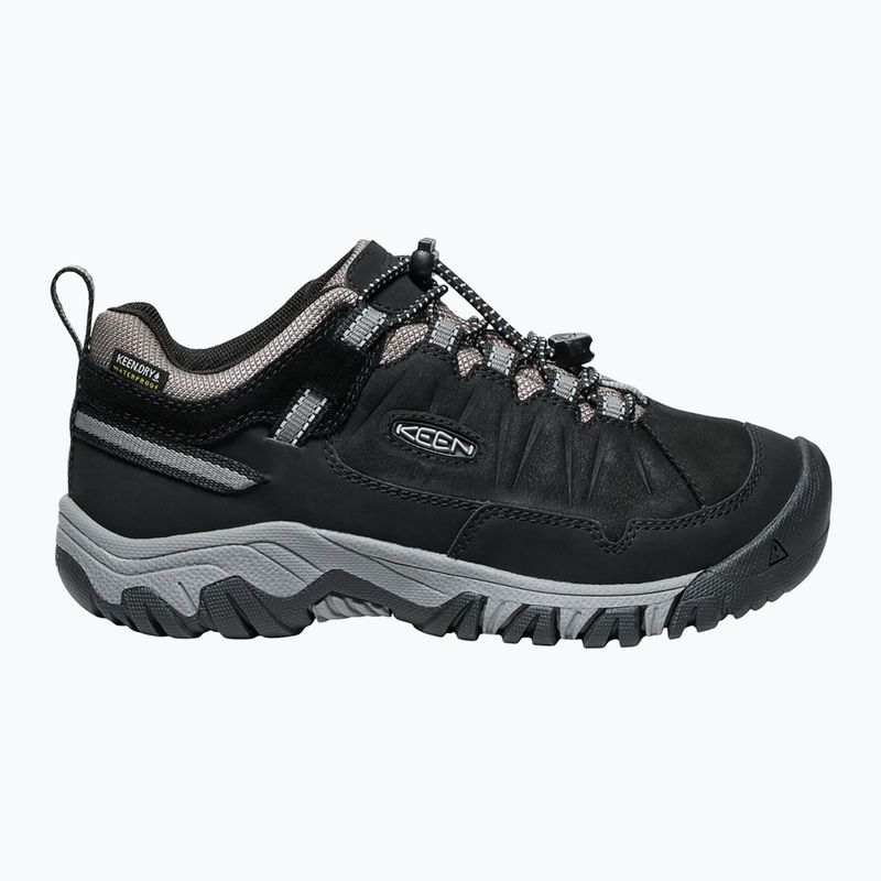 Gyermek túracipő KEEN Targhee IV Low Waterproof fekete/acél szürke 2