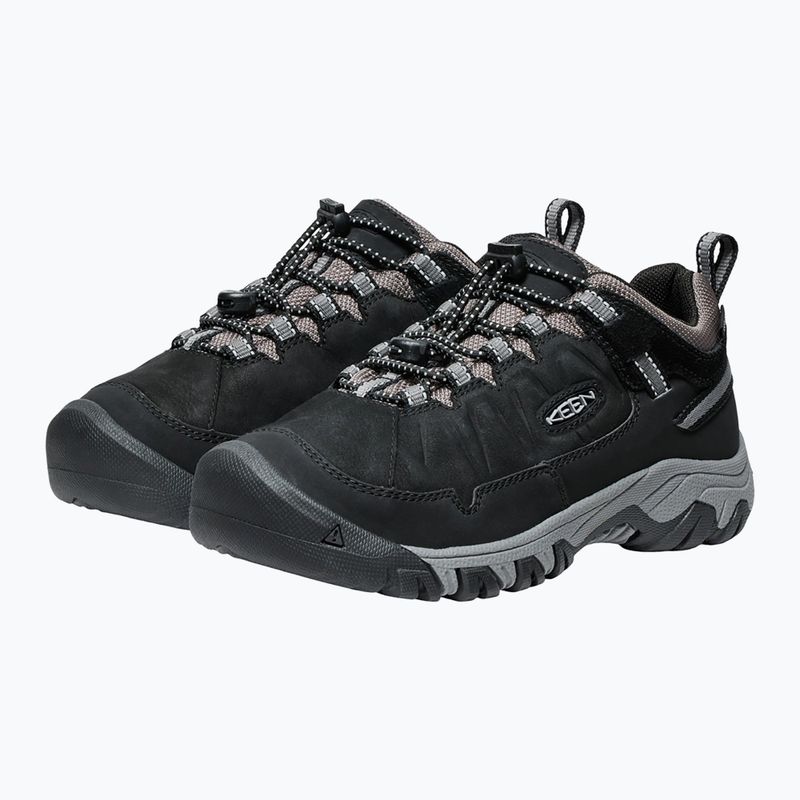 Gyermek túracipő KEEN Targhee IV Low Waterproof fekete/acél szürke 4