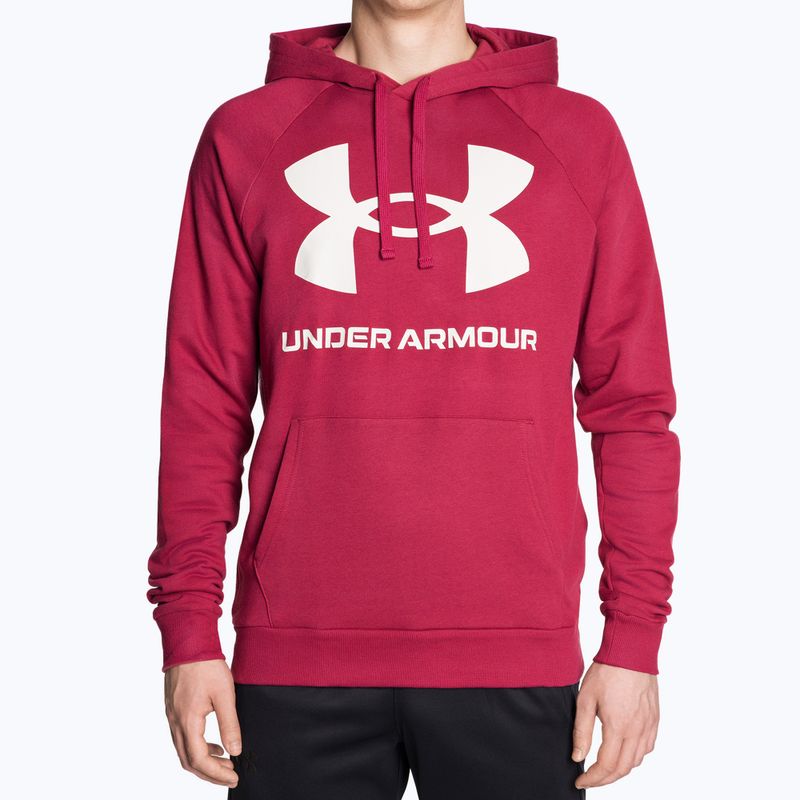 Under Armour férfi edzőpulóver Rival Fleece Big Logo HD piros és fehér 1357093-664