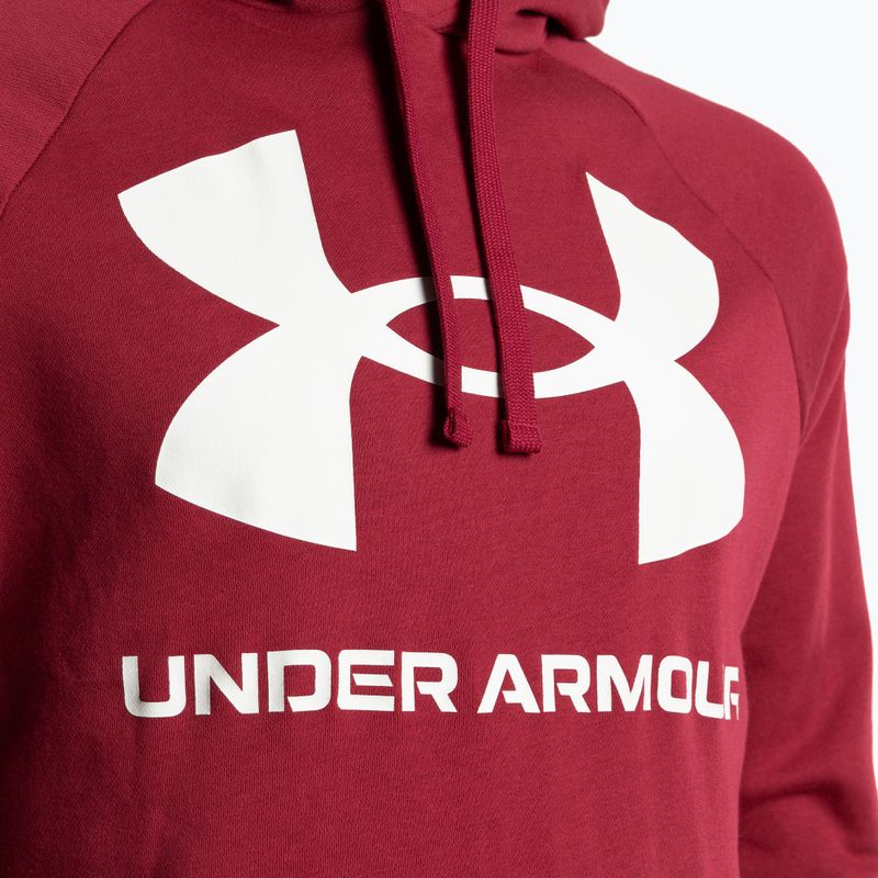 Under Armour férfi edzőpulóver Rival Fleece Big Logo HD piros és fehér 1357093-664 6