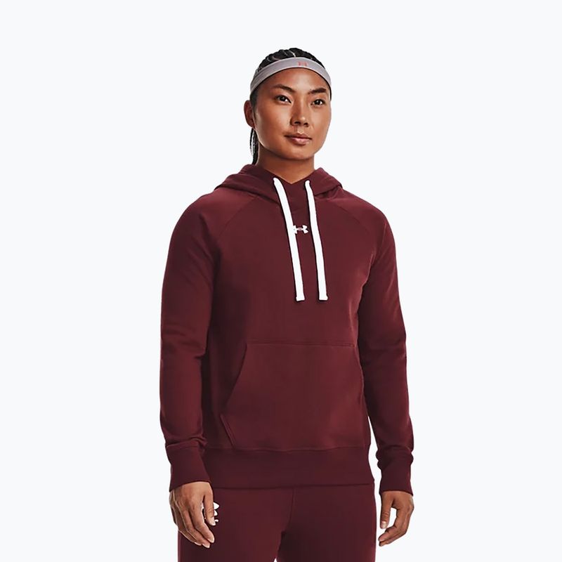 Női Under Armour Rival Fleece Hb kapucnis pulóver bordó 1356317
