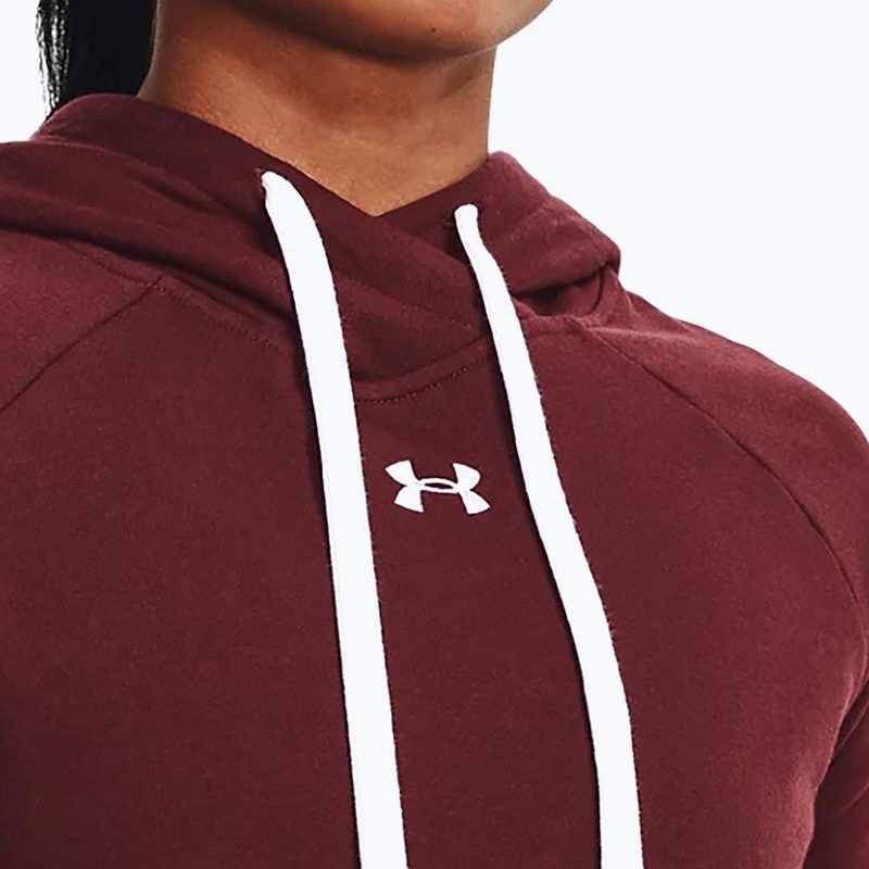 Női Under Armour Rival Fleece Hb kapucnis pulóver bordó 1356317 4