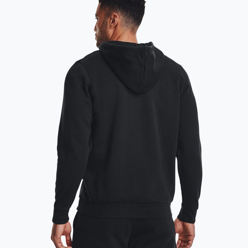 Under Armour Essential Fleece Full Zip Hood Férfi edzőpulóver Fekete 1373881 2