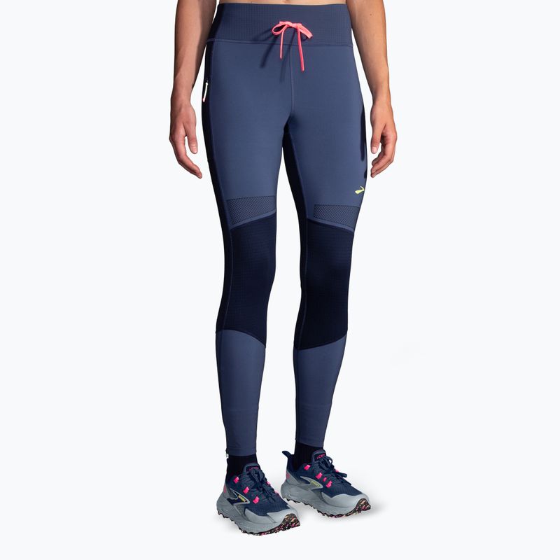 Női futóleggings Brooks High Point ocean/navy