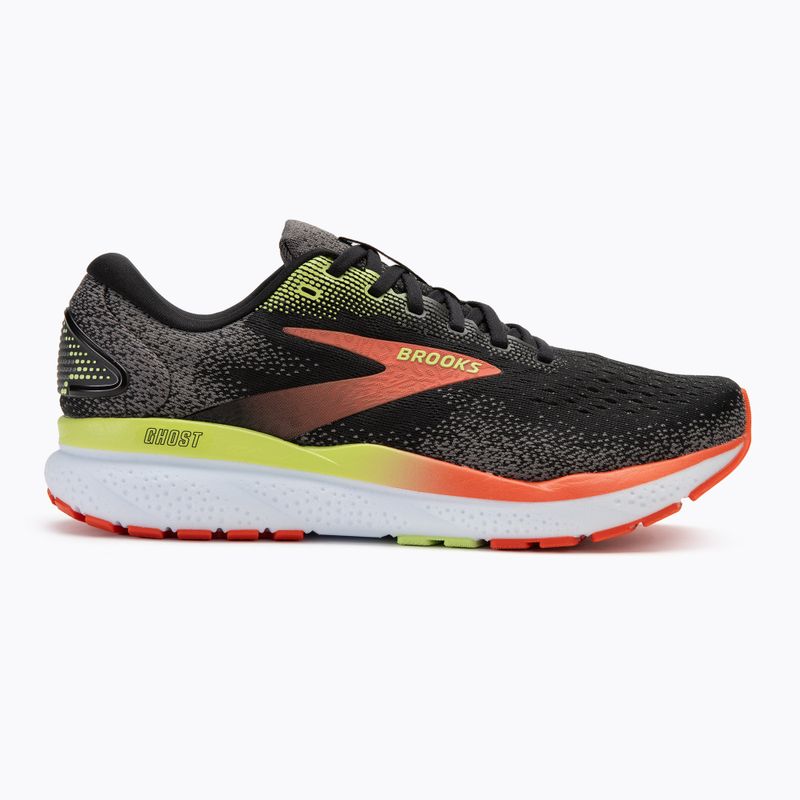 Férfi futócipő Brooks Ghost 16 wide fit fekete/mandarin vörös/zöld 2