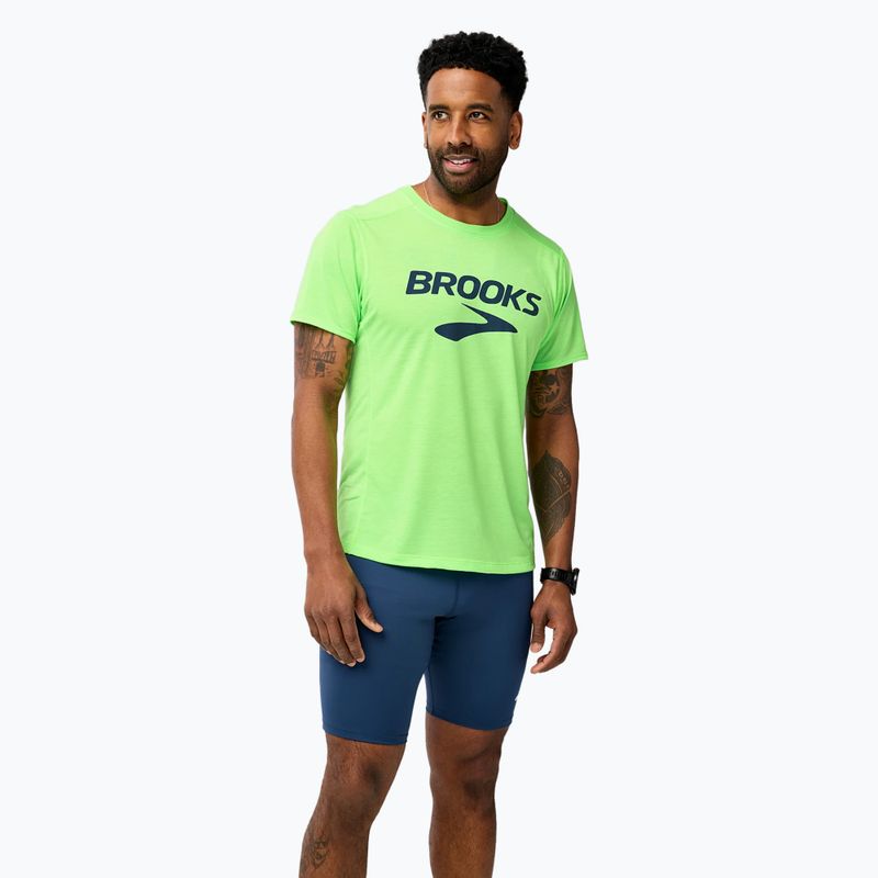 Férfi Brooks Distance 3.0 neo limeade/brooks logós futópóló 2