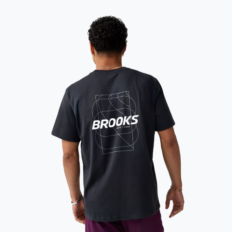 Férfi futópóló Brooks Graphic black/white/slate grey 2