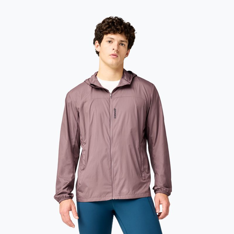 Férfi futókabát Brooks Canopy Packable Jacket brown