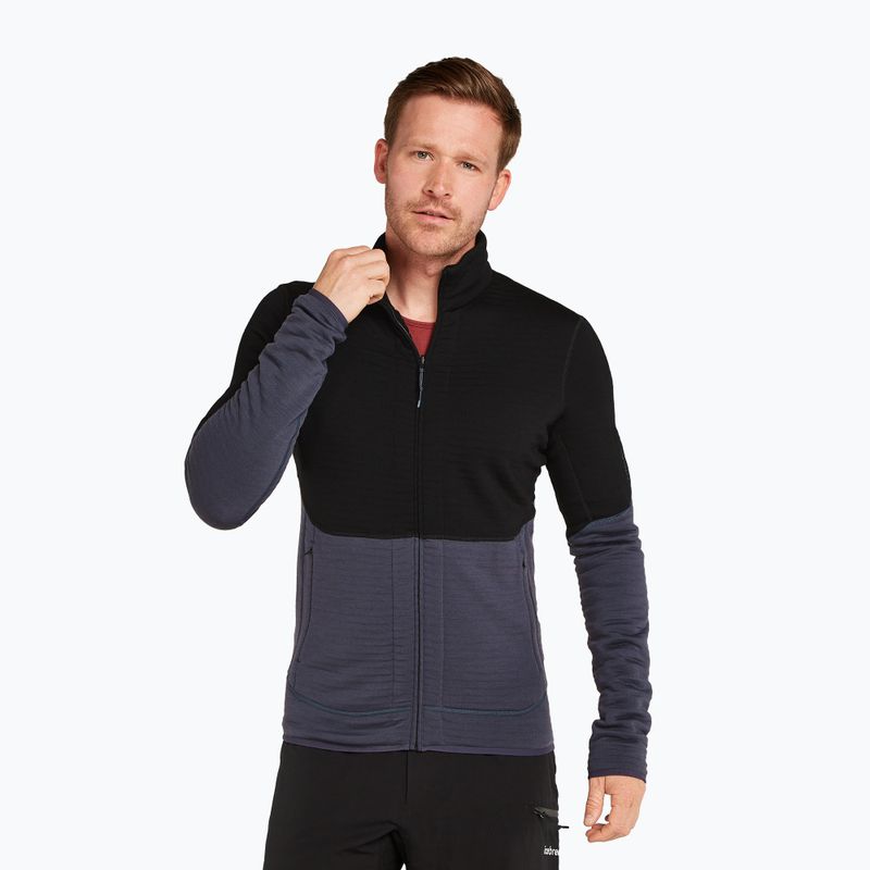 Férfi Icebreaker Merino 400 RealFleece Descender LS Zip fekete/ grafit/ cb melegítőfelső