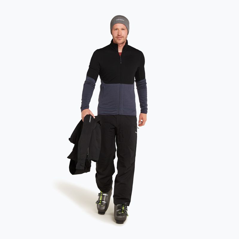 Férfi Icebreaker Merino 400 RealFleece Descender LS Zip fekete/ grafit/ cb melegítőfelső 4