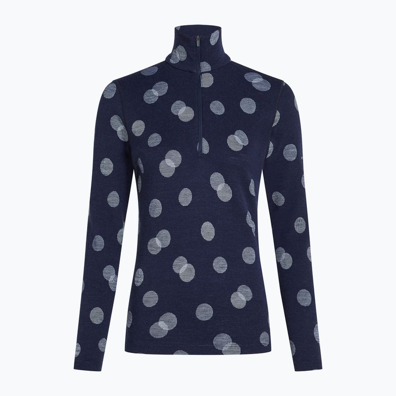 Icebreaker női thermo melegítőfelső Merino 260 Vertex LS Half Z Falling Flakes midnight navy/ snow/j 7