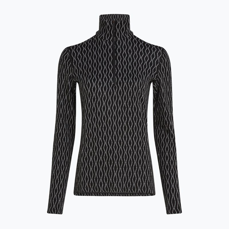 Női termoaktív pulóver icebreaker Merino 260 Vertex LS HZ On-Piste black/ snow/j 5