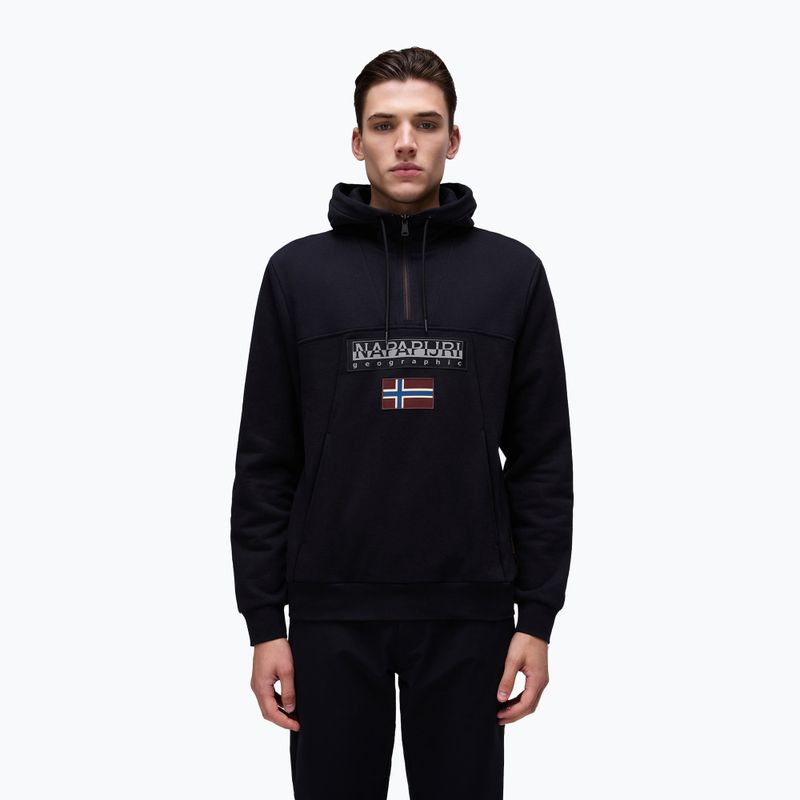 Férfi Napapijri Burgee Half Zip Hooded 2.0 pulóver fekete 041