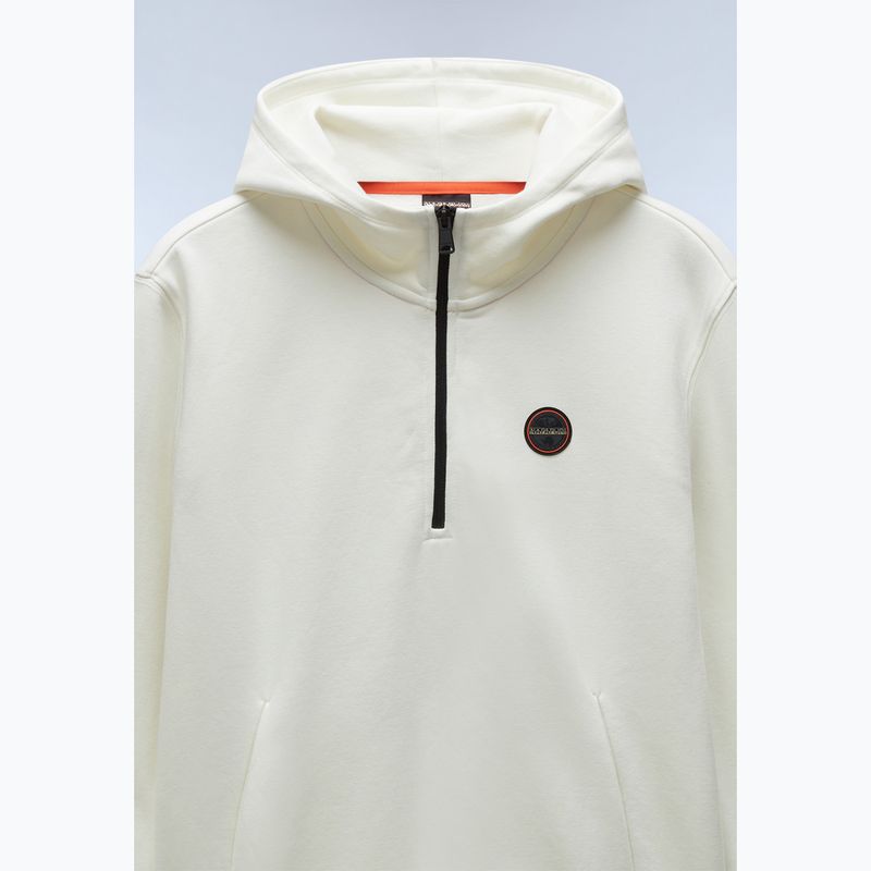 Férfi Napapijri B-Badge Half Zip kapucnis fehér heron melegítőfelső 7