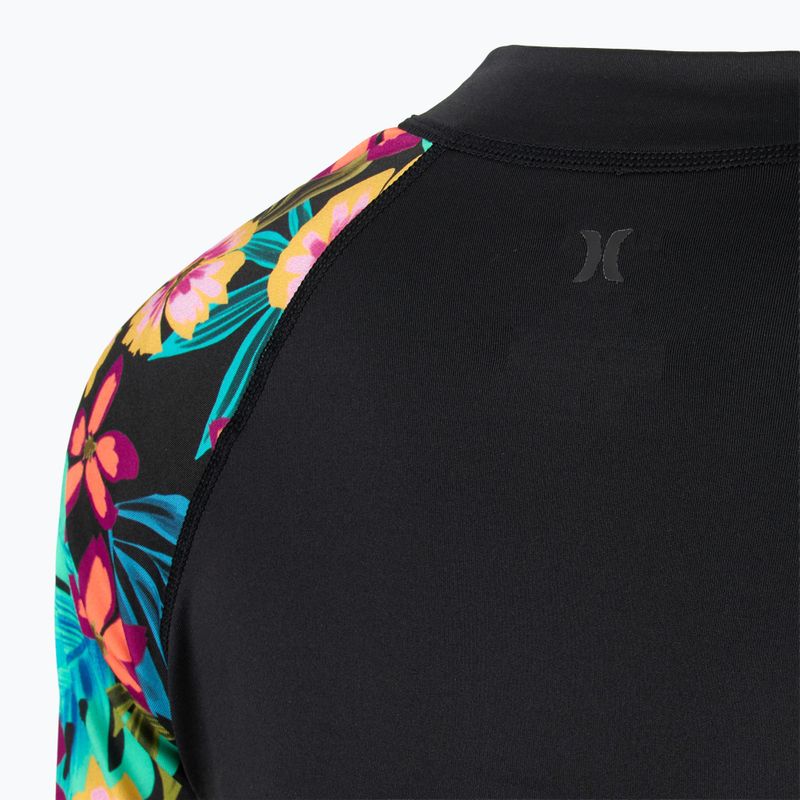 Hurley női úszás hosszú ujjú Fiji Fantasy Zip Front Rashguard fekete 4