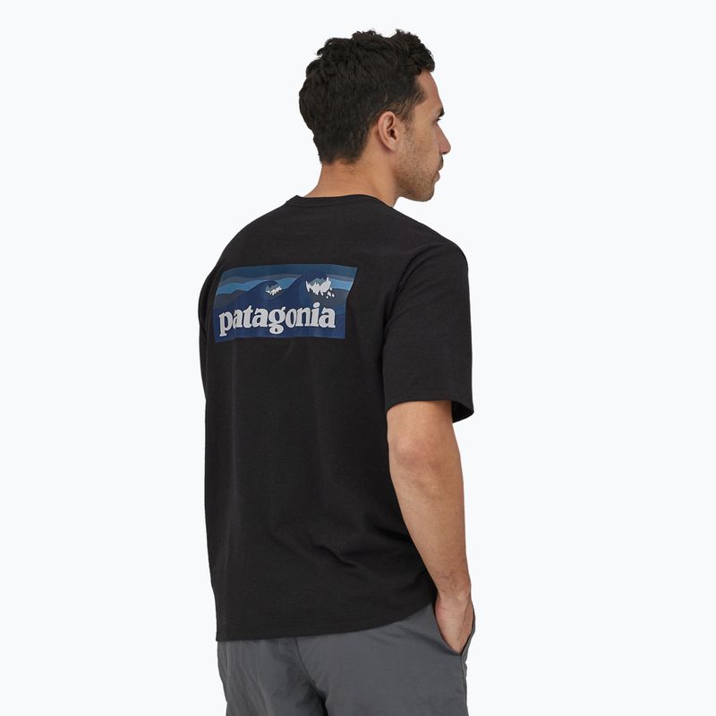 Férfi Patagonia Boardshort Logo Pocket Responsibili tintás fekete póló 2