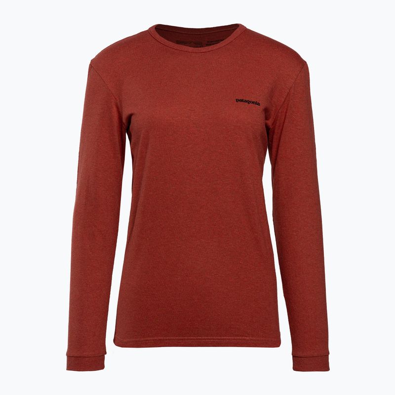Női trekking póló Patagonia P-6 Logo Responsibili-Tee LS bojtos vörös