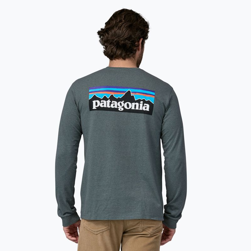 Férfi tekking hosszú ujjú Patagonia P-6 Logo Responsibili nouveau green 2