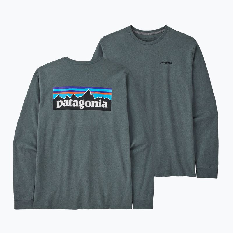 Férfi tekking hosszú ujjú Patagonia P-6 Logo Responsibili nouveau green 3