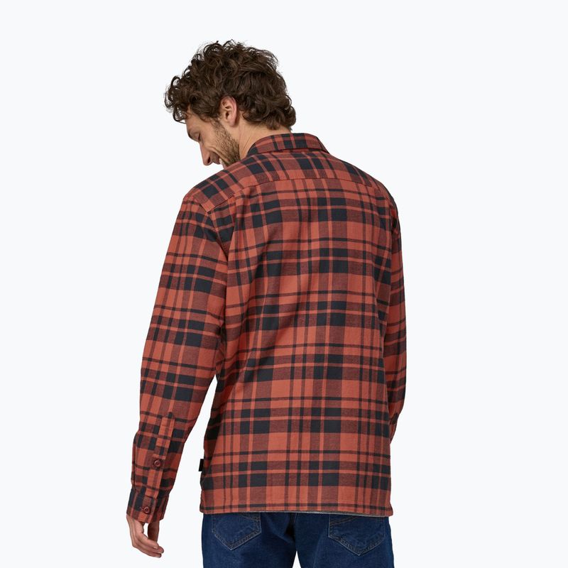 Férfi póló Patagonia Organic Cotton MW Fjord Flannel ice caps/burl red 2