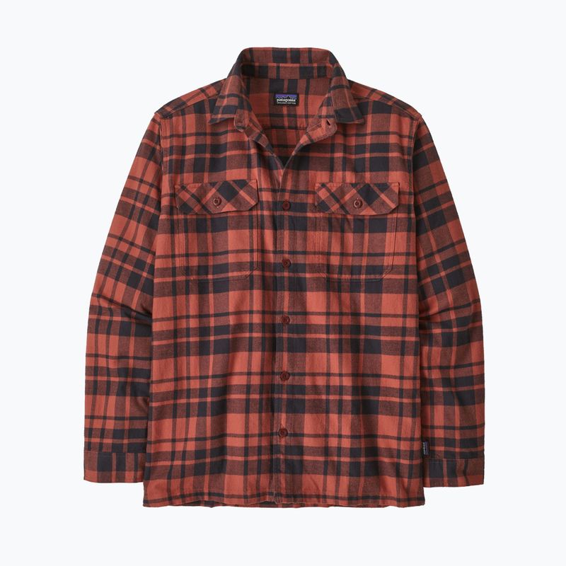 Férfi póló Patagonia Organic Cotton MW Fjord Flannel ice caps/burl red 4