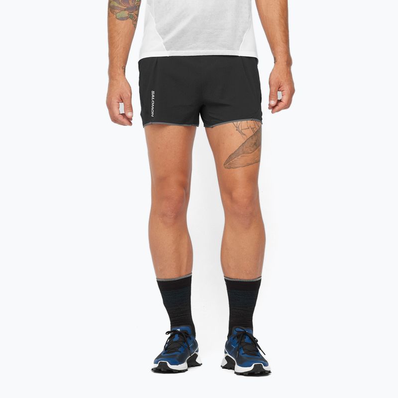 Férfi Salomon Sense Aero 3" mélyfekete futónadrágok