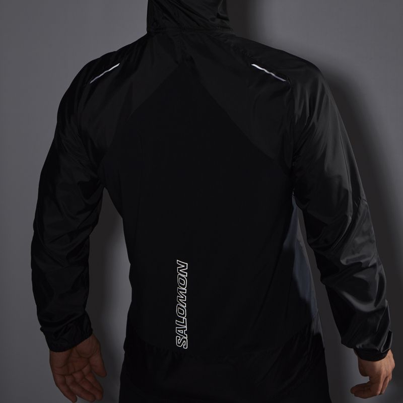 Férfi Salomon Cross Wind mélyfekete futókabát 3