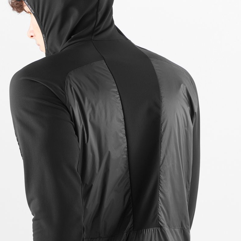Férfi Salomon Elixir Hybrid Hoodie szigetelt mélyfekete kabát 5