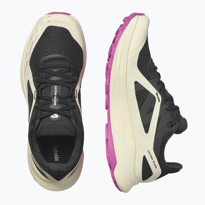 Salomon Ultra Flow női futócipő fekete/átlátszó sárga/rózsaszín lila 13