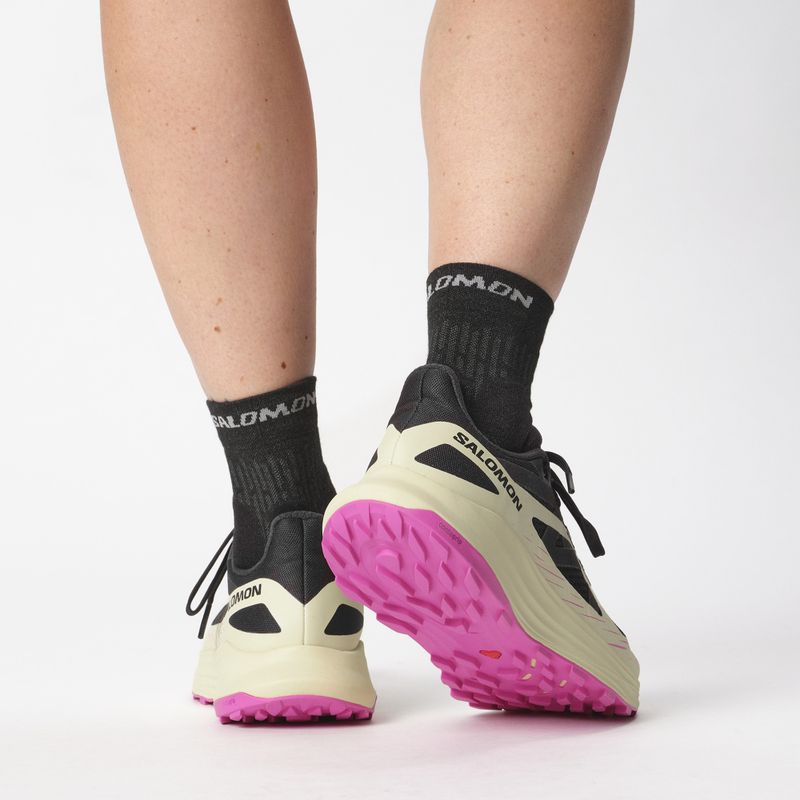 Salomon Ultra Flow női futócipő fekete/átlátszó sárga/rózsaszín lila 15