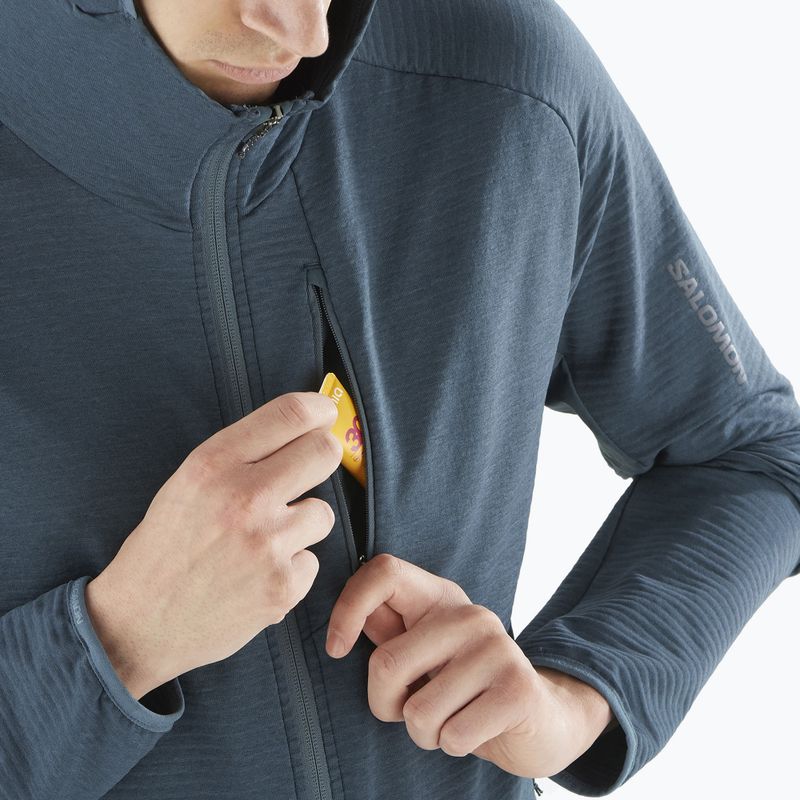 Férfi Salomon Essential Lightwarm Hd midinight navy trekking melegítő pulóver 4