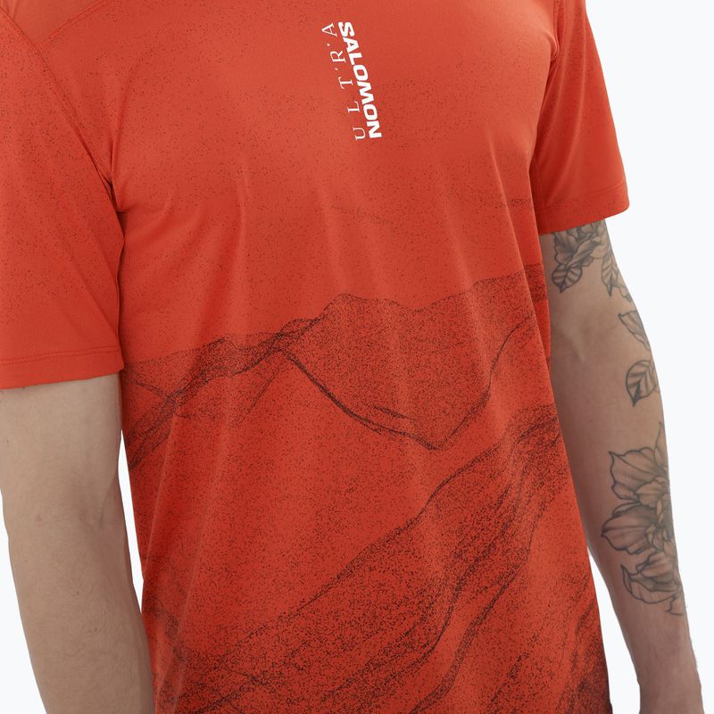 Férfi futópóló Salomon S/Lab Ultra Tee Aop burnt sienna 3