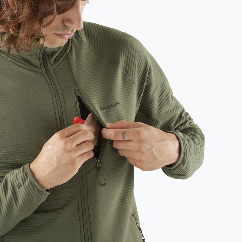 Férfi túrapulóver Salomon Essential Lightwarm Full Zip szőlőlevél 4