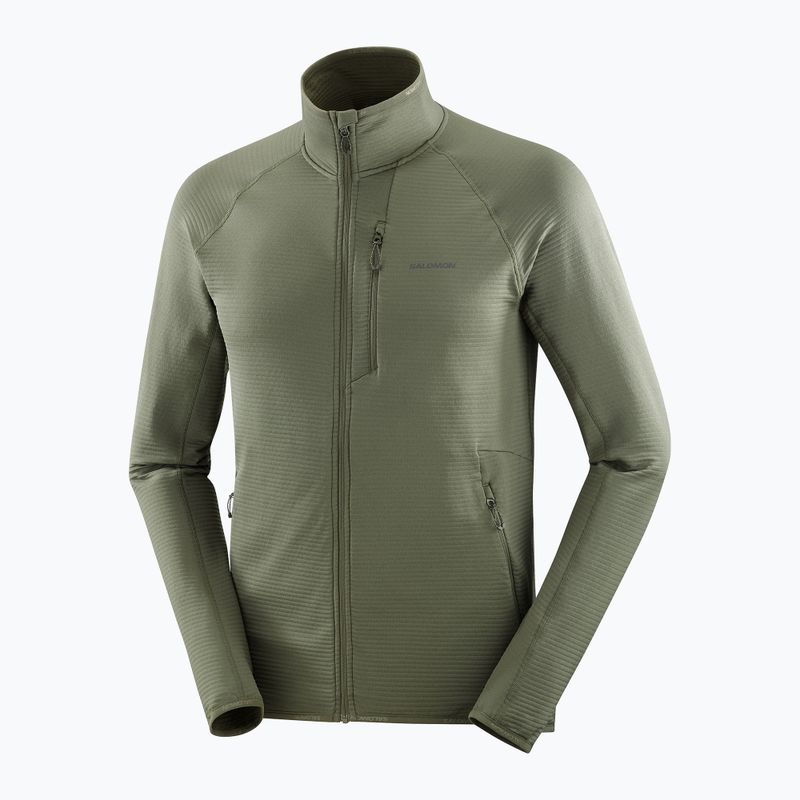 Férfi túrapulóver Salomon Essential Lightwarm Full Zip szőlőlevél 7