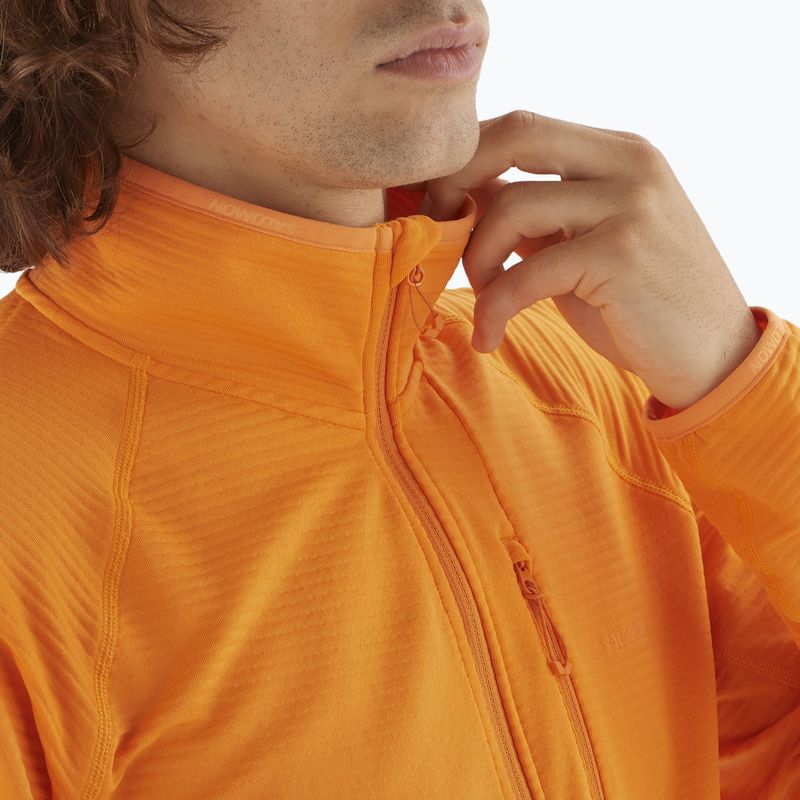 Férfi Salomon Lightwarm Full Zip kurkuma trekking melegítő pulóver 3