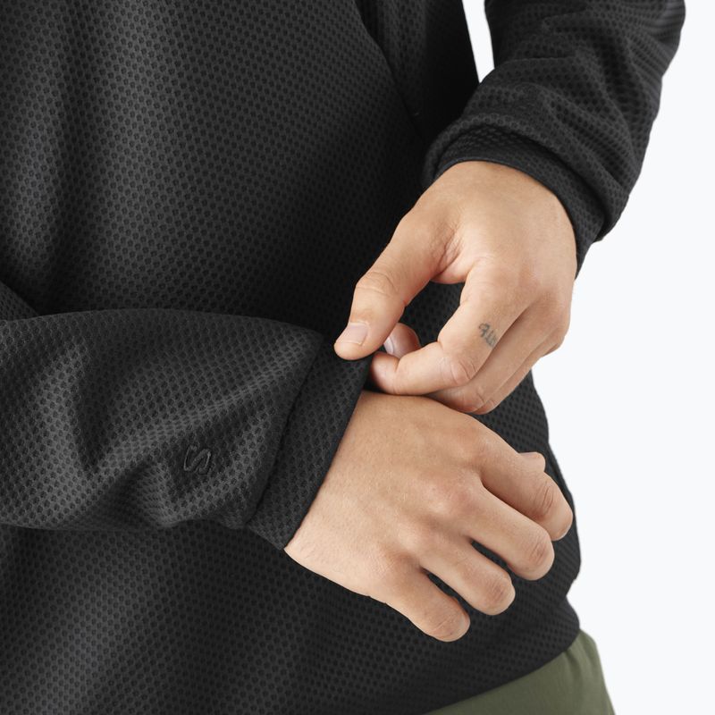 Férfi Salomon Motomesh Crewneck túrapulóver mélyfekete színben 4